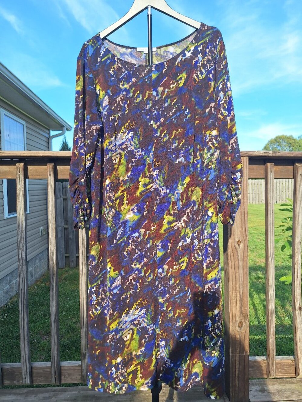 Annalee + Hope Abstract Multicolor Knit Shift Dress Sz 16W